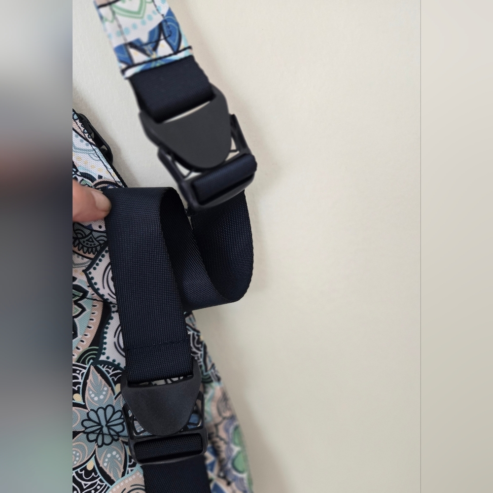 Vera Bradley Mandala Print Sling Bag Backpack Blue Teal Peach Green NWOT - Picture 8 of 8